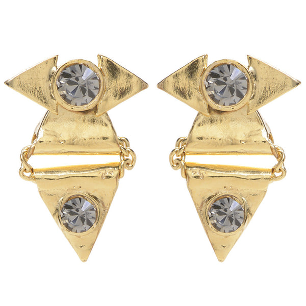 CRYSTAL REFLECTION TRIANGLE EARRING